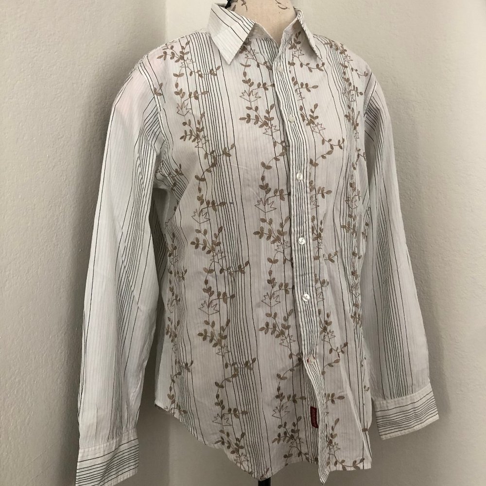 Guess Casual Collared Shirt with Leaf Pattern